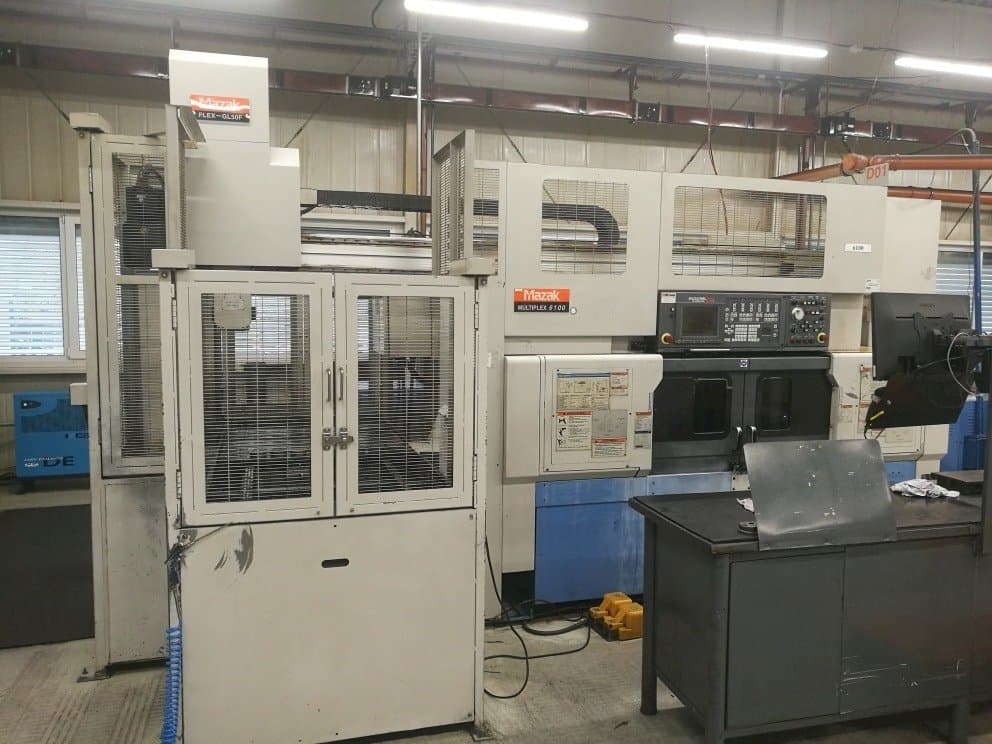 Вид станка Mazak Multiplex 6100 + robot FLEX-GL50F спереди
