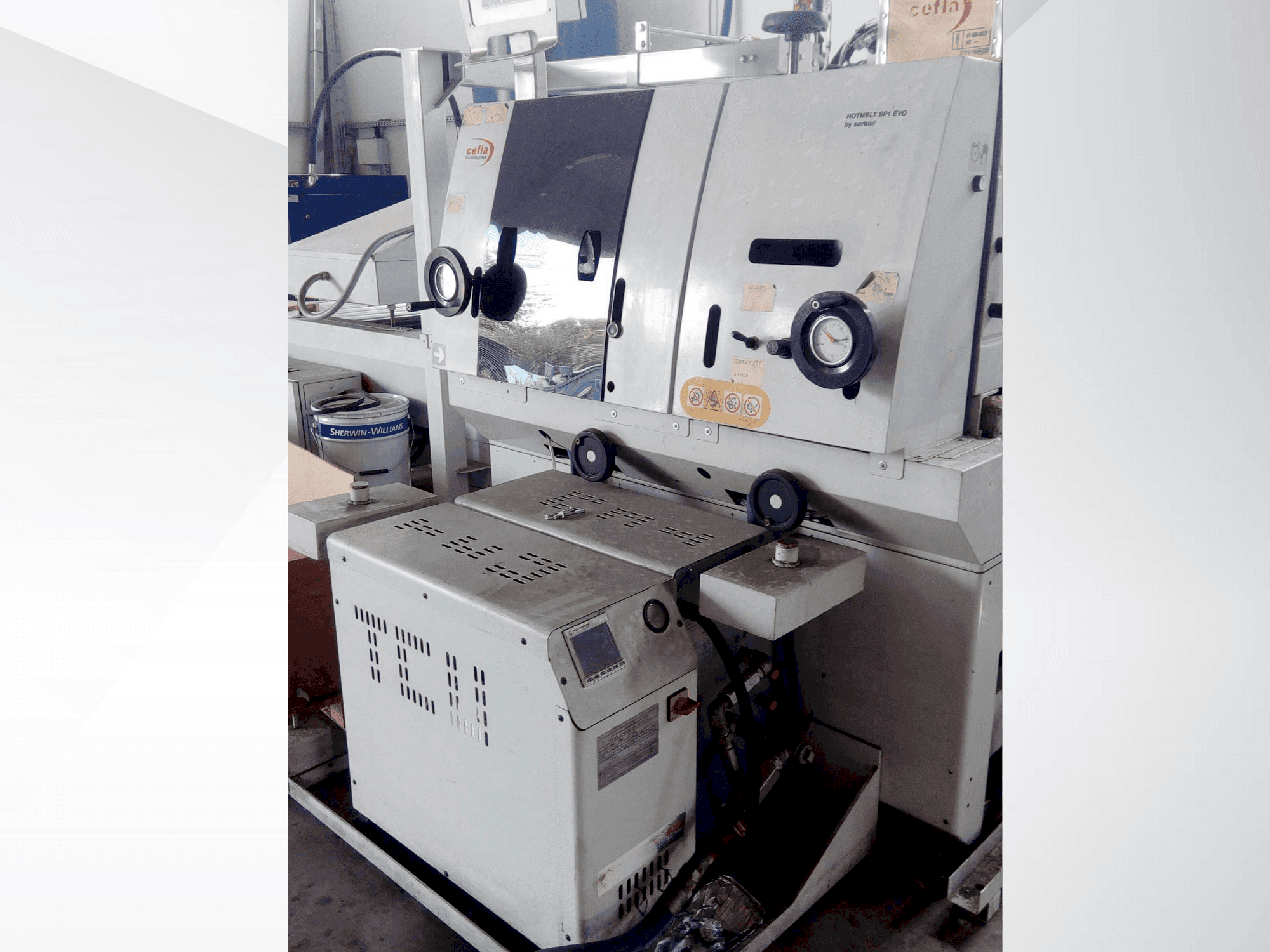 Вид станка CEFLA Hotmelt SP1-EVO  спереди