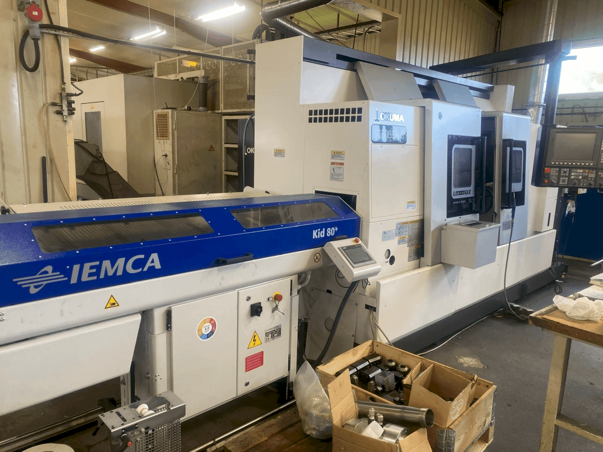 Вид станка Okuma LB 3000 EX II with Iemca KID 80 спереди