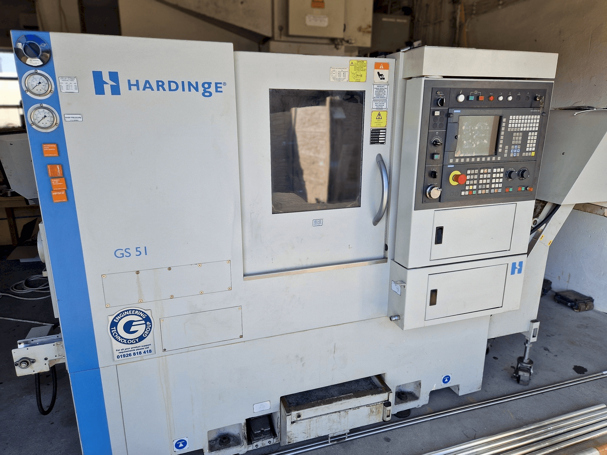 Вид станка HARDINGE GS 51 V3 спереди