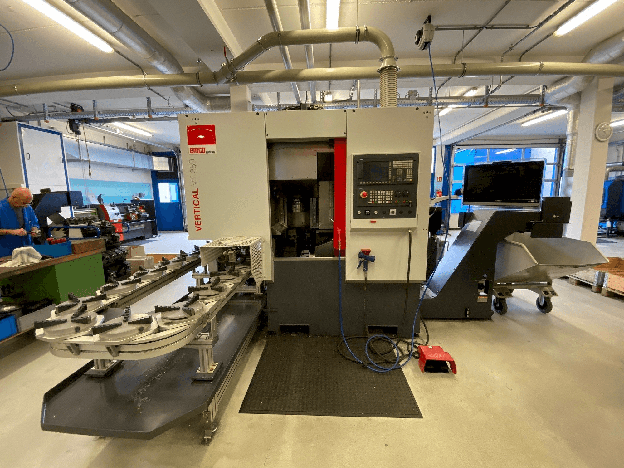 Front view of EMCO VT250 machine