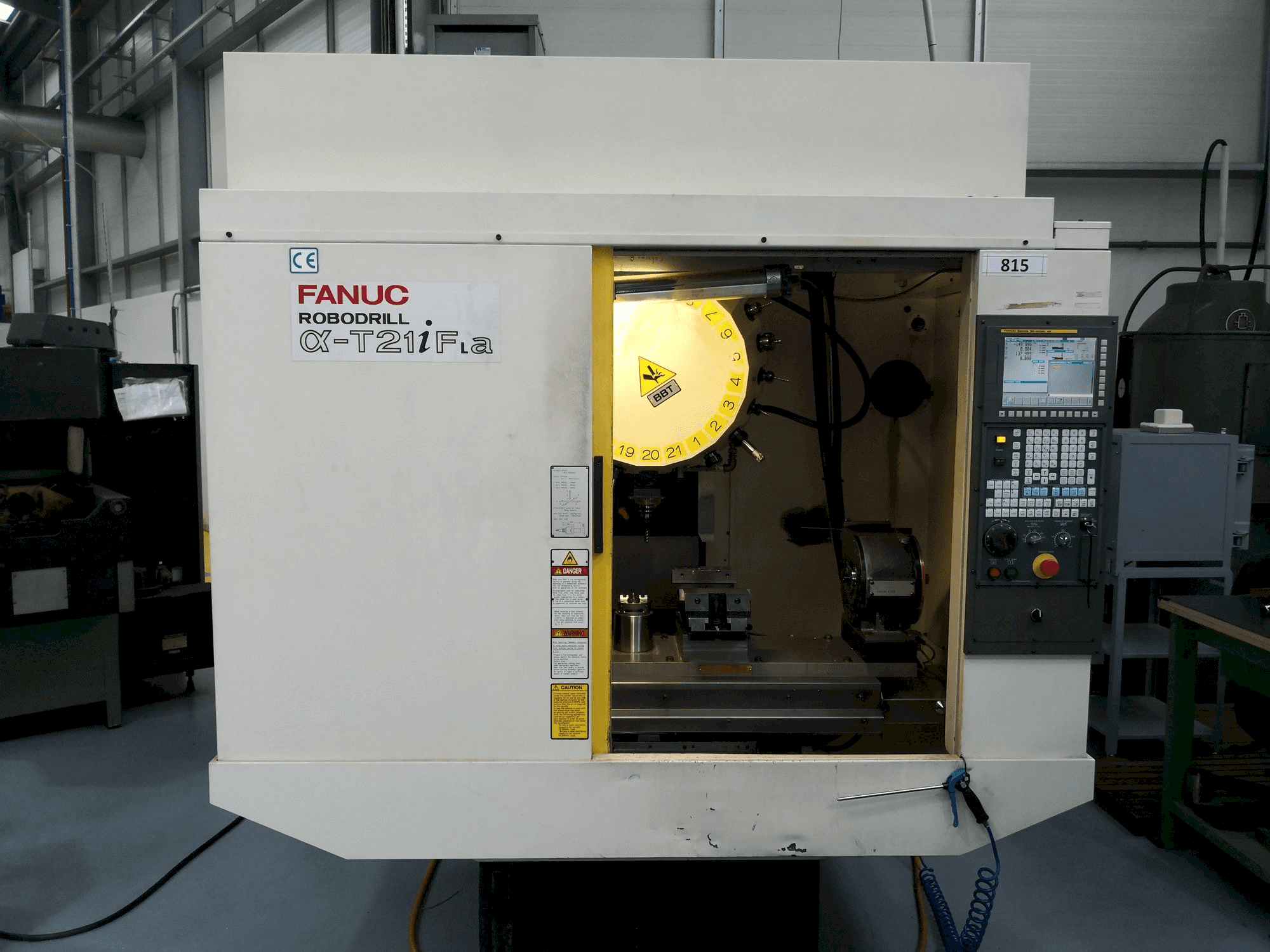 Front view of FANUC Robodrill T21iFa machine